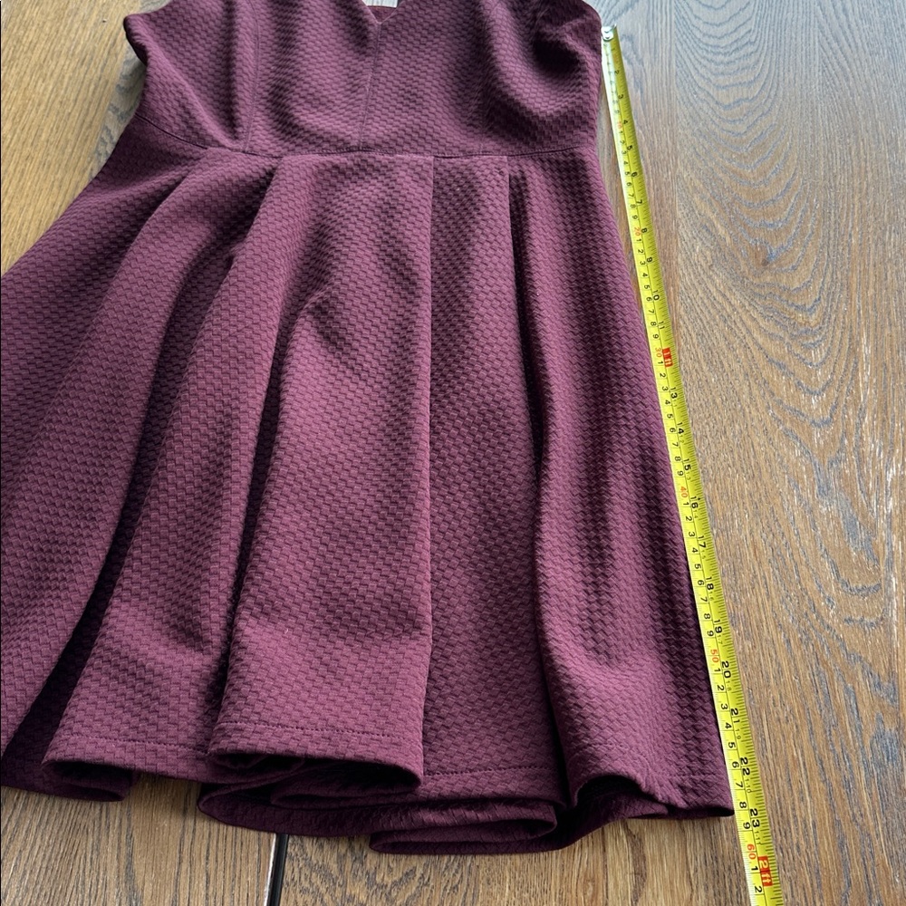 Danika Jay. Burgundy A Line Fitted Sleeveless Mini Party Cocktail Dress - Picture 8 of 9